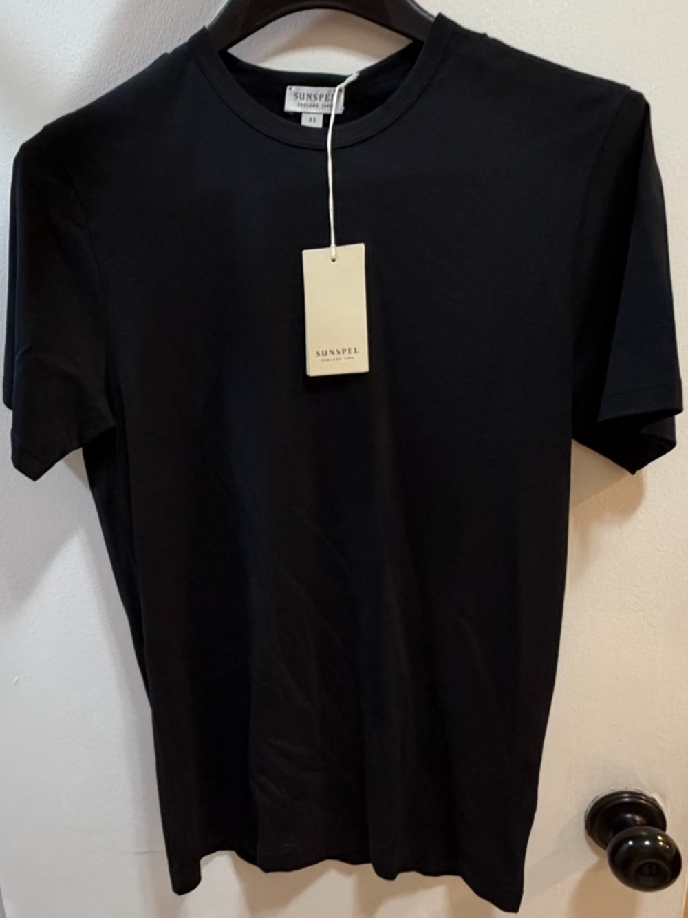 Sunspel Black Short-Sleeve Crew Neck Tee
